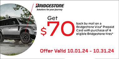 Get $70 on Bridgestone Tires