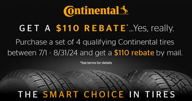 Up to $110 Rebate on Continental Tires