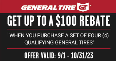 Up to $100 Rebate on General Tires