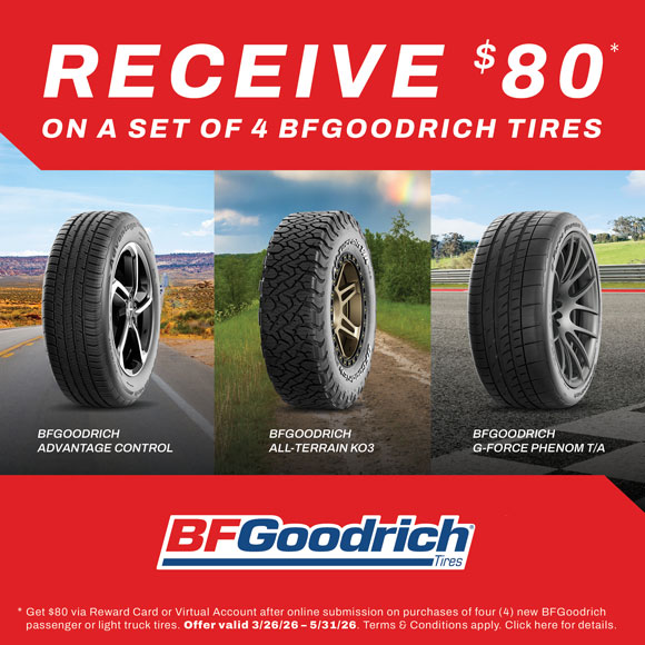 BFGoodrich Tires - $80 Rebate