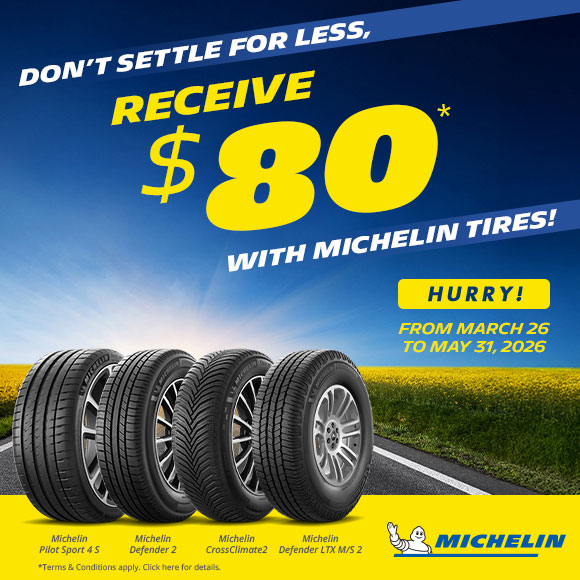 Get a $80 Rebate on MICHELIN Tires
